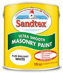 SANDTEX SMOOTH MASONRY PAINT BRILLANT WHITE 2.5L