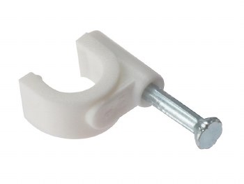 SASTA 10MM ROUND CABLE CLIPS -  WHITE
