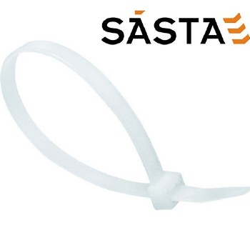 SASTA 4.8 X 375MM CABLE TIES WHITE -  100PK