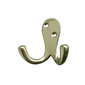 DOUBLE BRASS ROBE HOOK