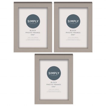 SIMPLY EVERYDAY 4X6" BLOCK FRAME 3 PACK - GREY