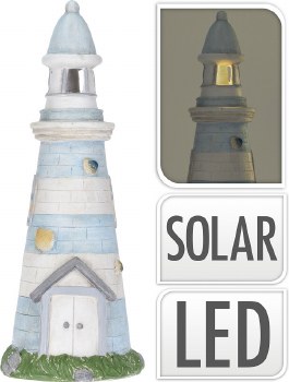 SOLAR LED LIGHTHOUSE GARDEN ORNAMENT