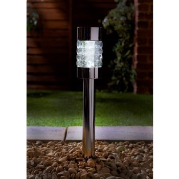 XL CHECKERED GLASS POST SOLAR LIGHT