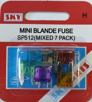 SKY MINI BLADE FUSE 7 PACK (MIXED)