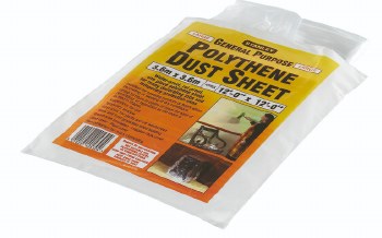 STANLEY POLYTHENE DUST SHEETS 3.6MTR X 3.6MTRE - 12' X 12'