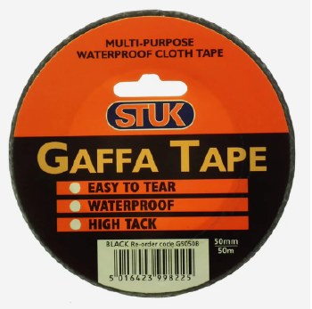 STUK 50 MM X 50 MTR BLACK GAFFA TAPE