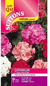 SUTTONS GERANIUM F2 SUPER HYBIRD MIX