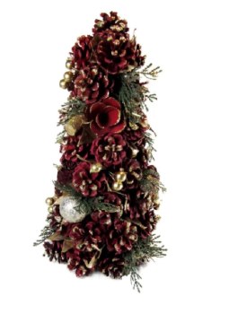 TARA LANE CENTREPIECE TREE WITH RED CONE AND GOLD BAUBLES