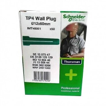 THORSMAN TP 4 GREEN WALLPLUGS - BOX OF 50