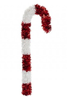 TINSEL CANDY CANE DECORATION - 30"