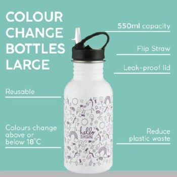 TYPHOON PURE KIDS COLOUR CHANGER HELLO BOTTLE 550ML