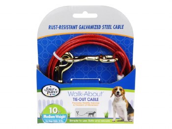 RED WALK ABOUT TIE OUT OUT CABLE - 10FT