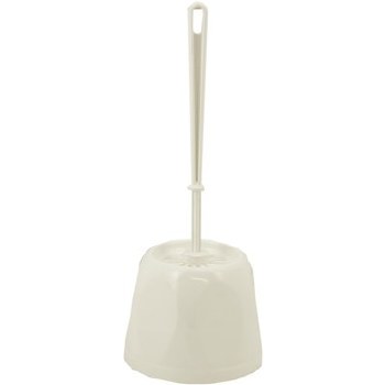 WHITE ROUND TOILET BRUSH SET