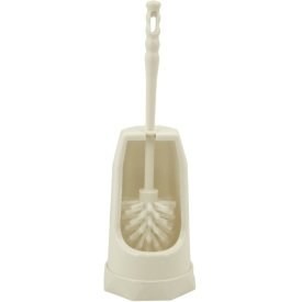 WHITE SEMI ENCLOSED TOILET BRUSH SET