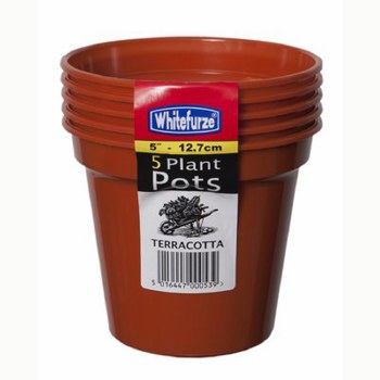 WHITEFURZE 12.7CM 5' POT TERRACOTTA 5 PACK