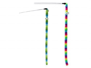 WIGGLE WORM CAT DANGLER RAINBOW 109CM