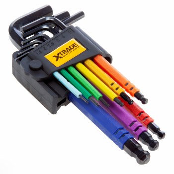 XTRADE HEX KEY SET LONG ARM BALL END - 9 PIECE