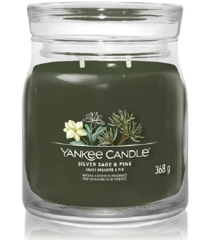 YANKEE CANDLE MEDIUM SILVER SAGE AND PINE JAR