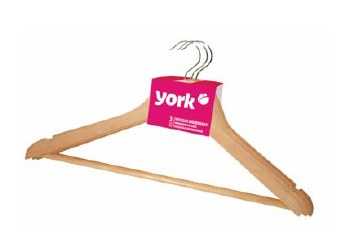 YORK CLOTHES HANGERS 3PK