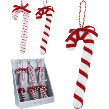 CANDY CANE PENDANT 16CM - ASSORTED