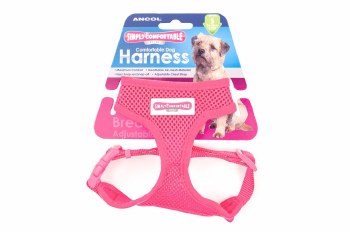 COMFORT MESH DOG HARNESS PINK - MED