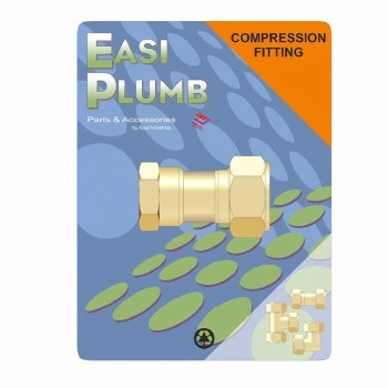 EASI PLUMB 1/2" X 3/4" F.I. BRASS COMPRESSION ELBOW