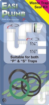 EASI PLUMB 1 1/2" REPLACEMENT WASTE TRAP SEAL KIT