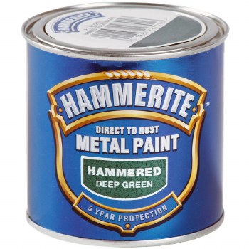 HAMMERITE DIRECT TO RUST METAL PAINT-  HAMMERED GREEN 250ML