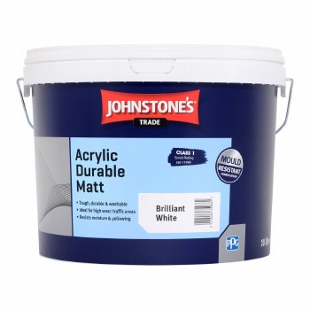 JOHNSTONES ACRYLIC DURABLE MATT BRILLIANT WHITE 10L