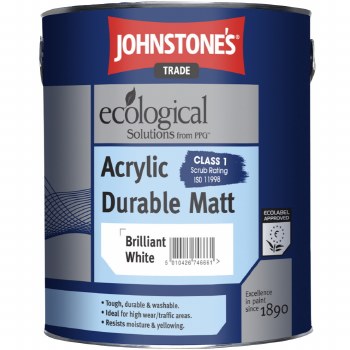 JOHNSTONE ACRYLIC MATT BRILLIANT WHITE 2.50LTR