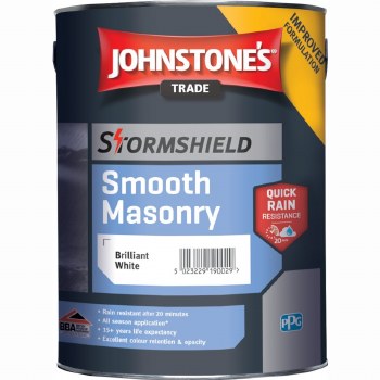 JOHNSTONES STORMSHIELD SMOOTH MASONRY BRILLIANT WHITE 5L