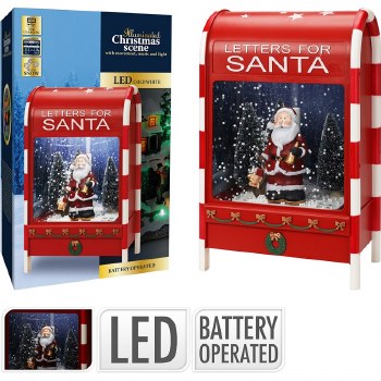CHRISTMAS SCENE LETTERS FOR SANTA POSTBOX - BATTERY OPERATED