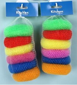 POLY SCOURERS IN NET - 6 PACK