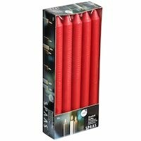 SPAAS  24CM TALL RED DINNER CANDLES - PACK OF 10