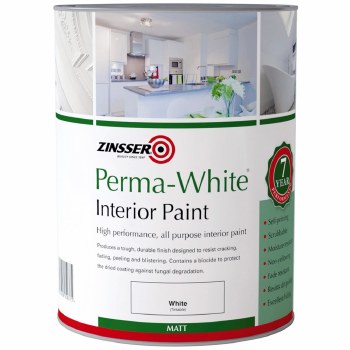 ZINSSER PERMA WHITE INTERIOR PAINT MATT 1 LTR