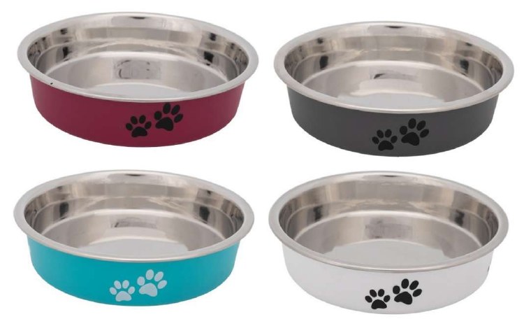 TRIXIE STAINLESS STEEL BOWL PLASTIC COATED 23CM