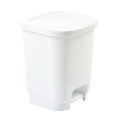 WHITEFURZE 8L WHITE PEDAL BIN