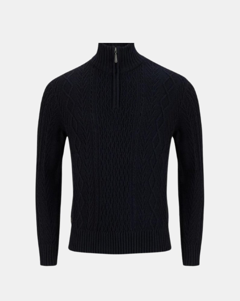 Aran Half Zip Jumper