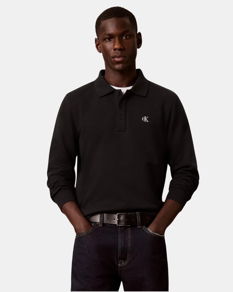 Cotton Terry Polo Sweater