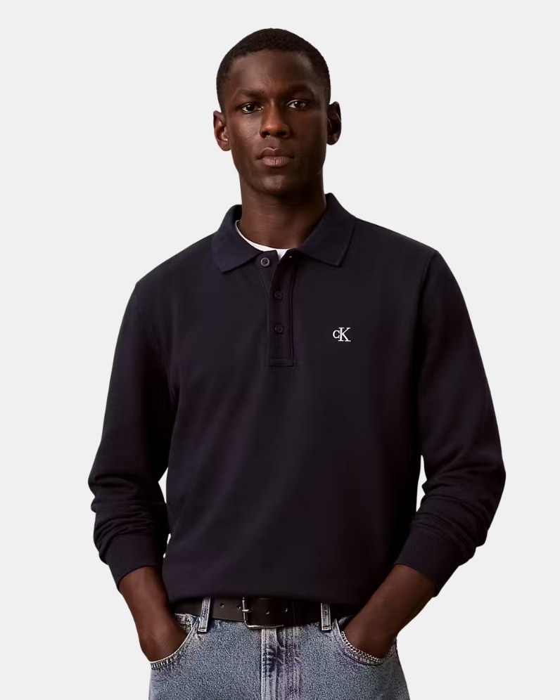 Cotton Terry Polo Sweater