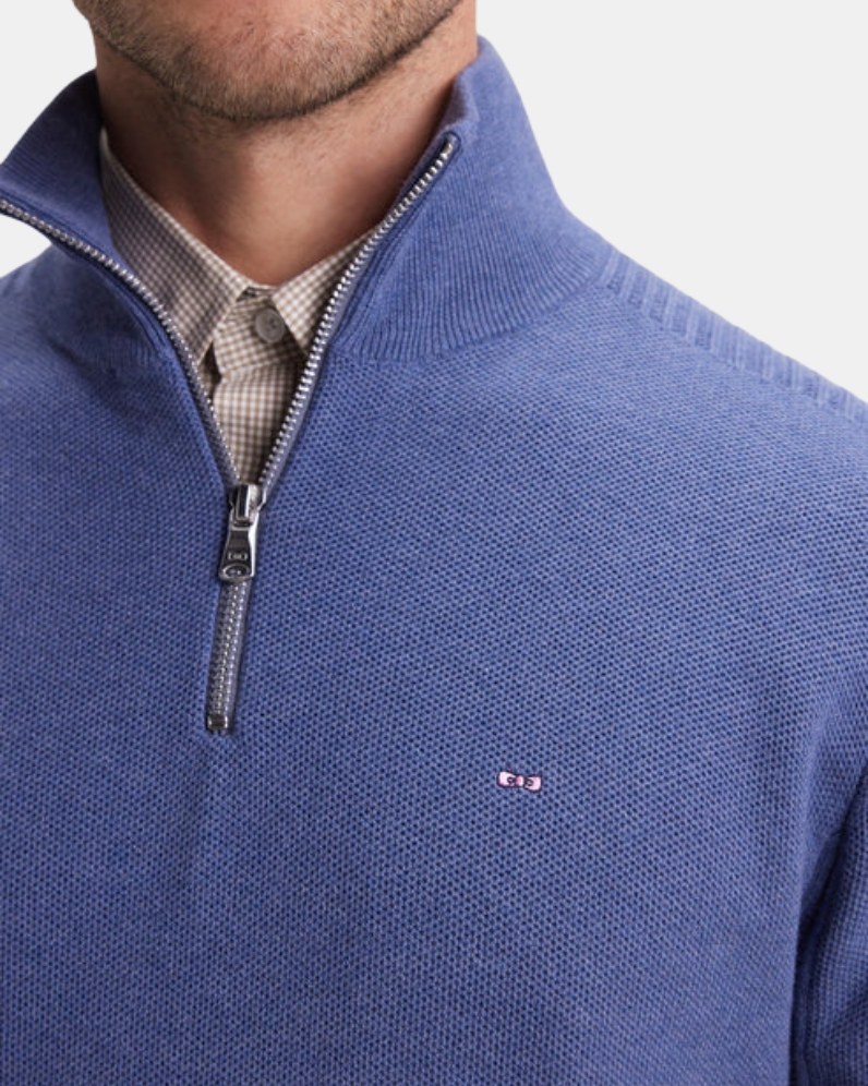 Half Zip Textured Jumper