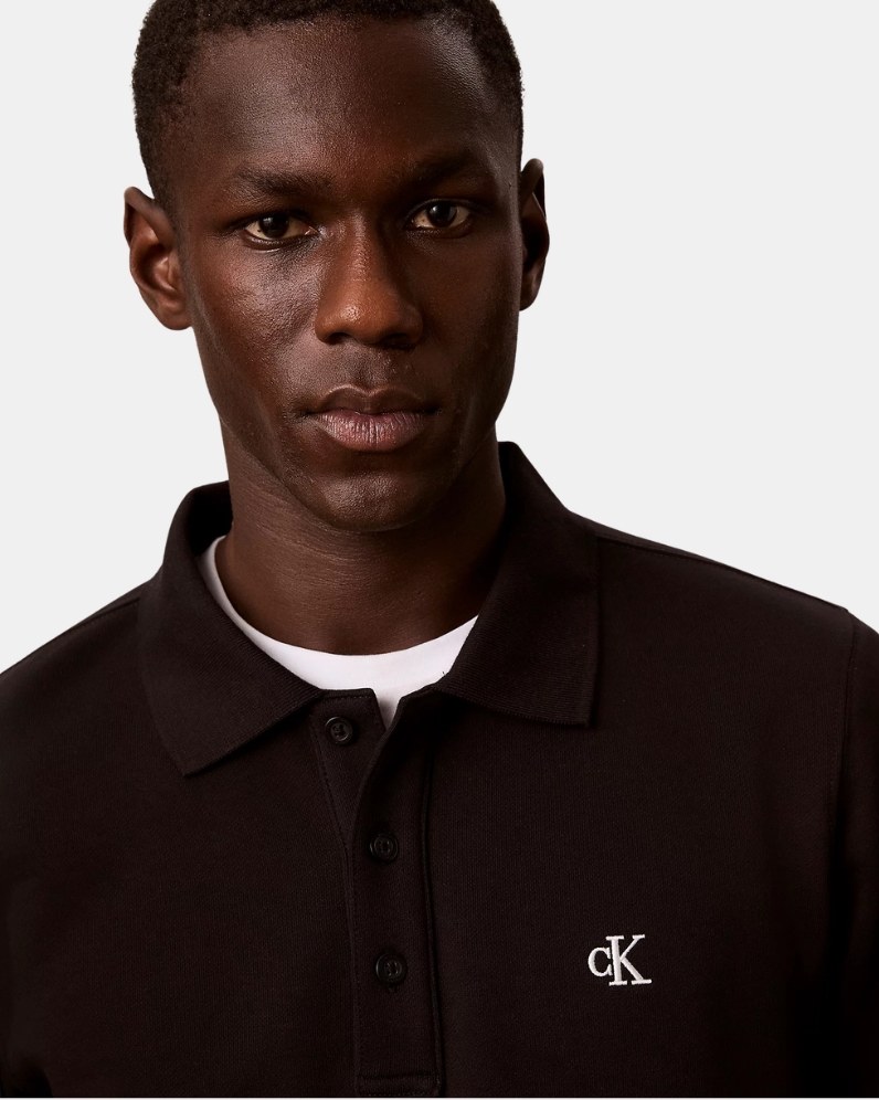 Cotton Terry Polo Sweater