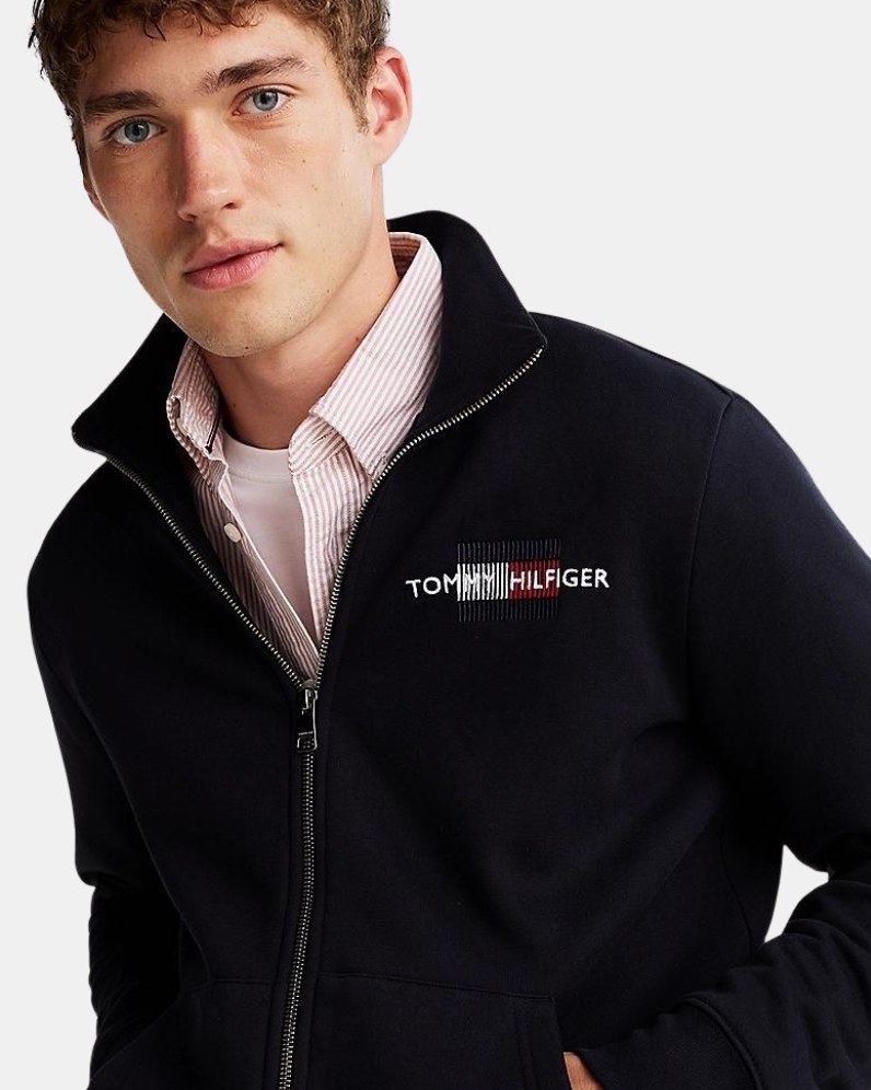Flag Emb Zip Sweater