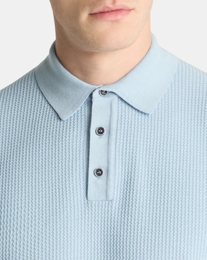 Rib Knit Polo Shirt