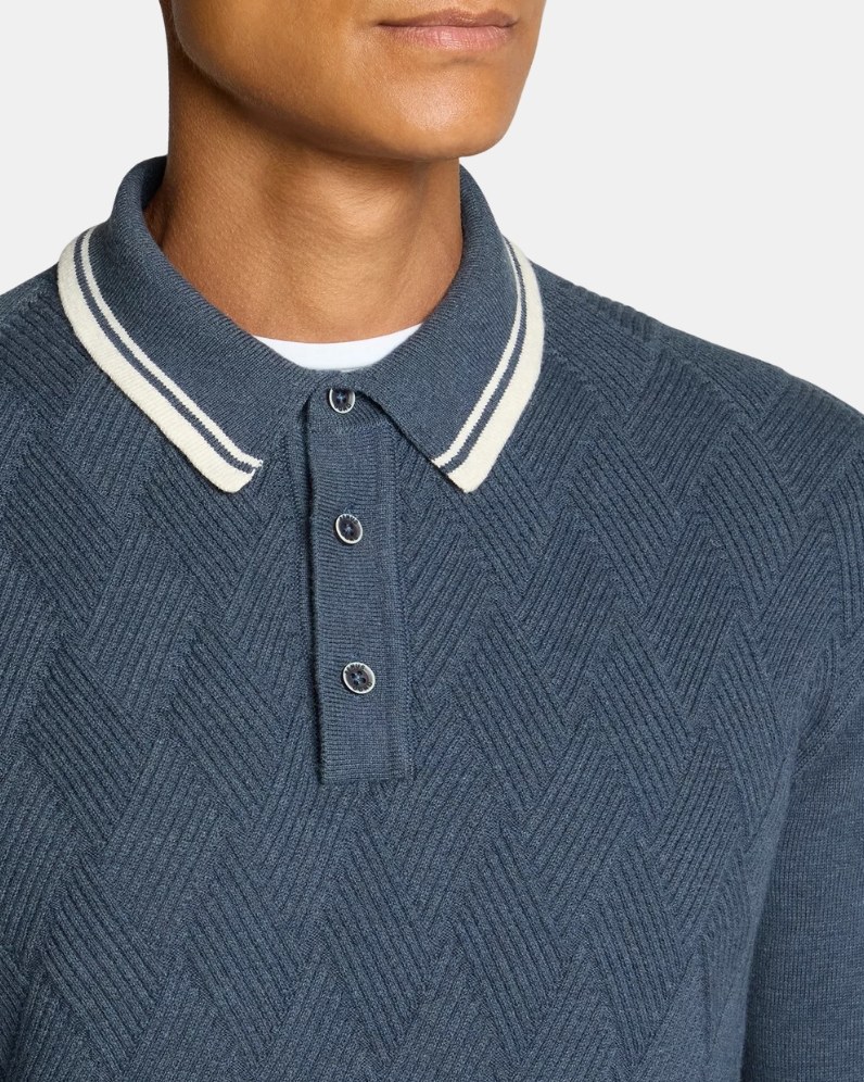 Textured LS Polo