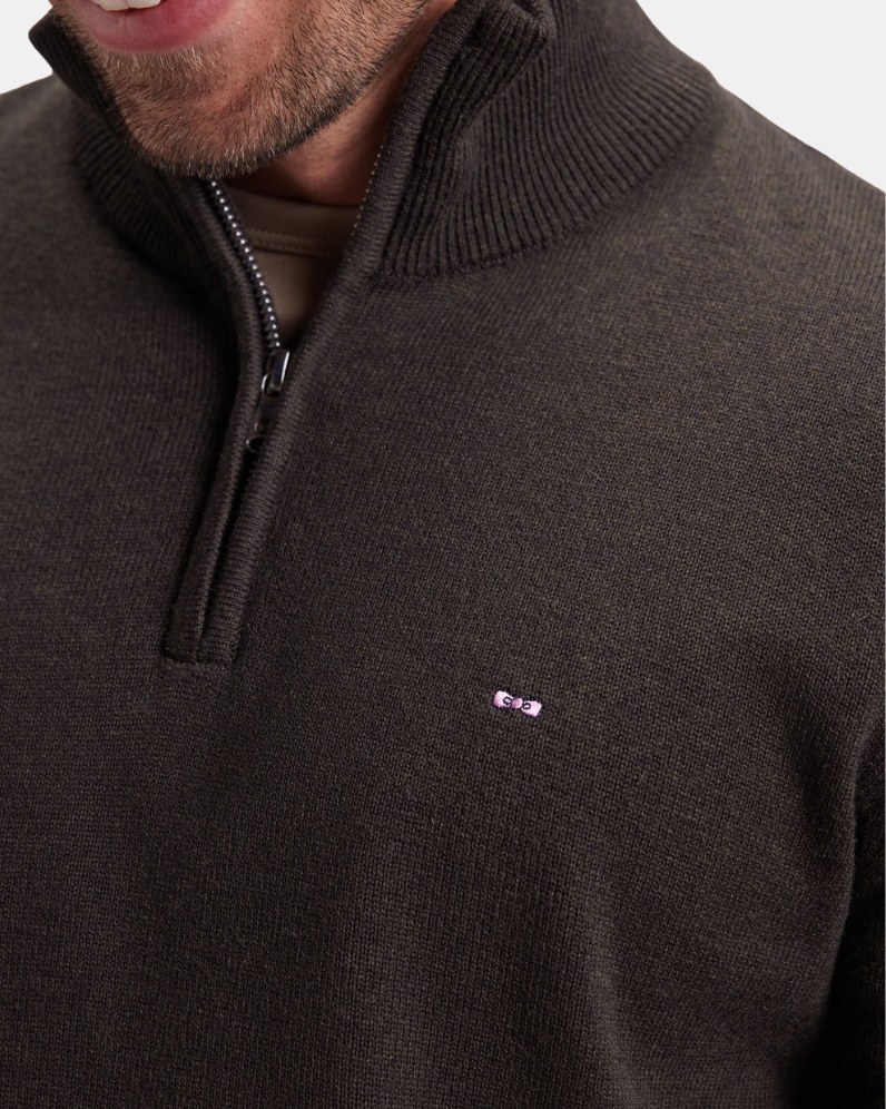 Cotton Half Zip Jumper