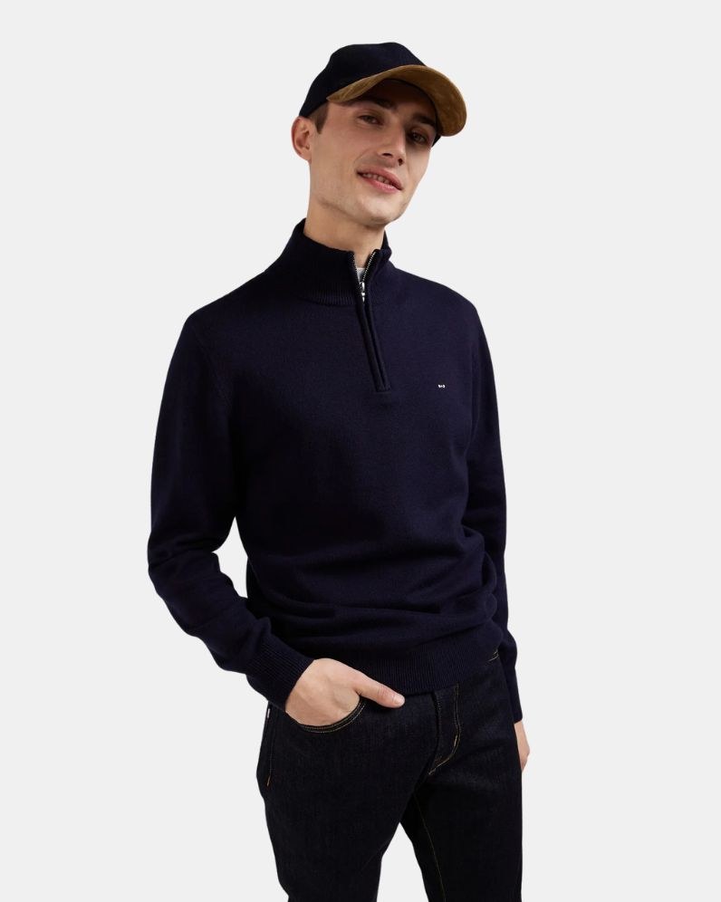 Cotton Half Zip Jumper