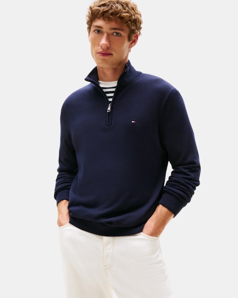 Essential Mock Knit Half Zip