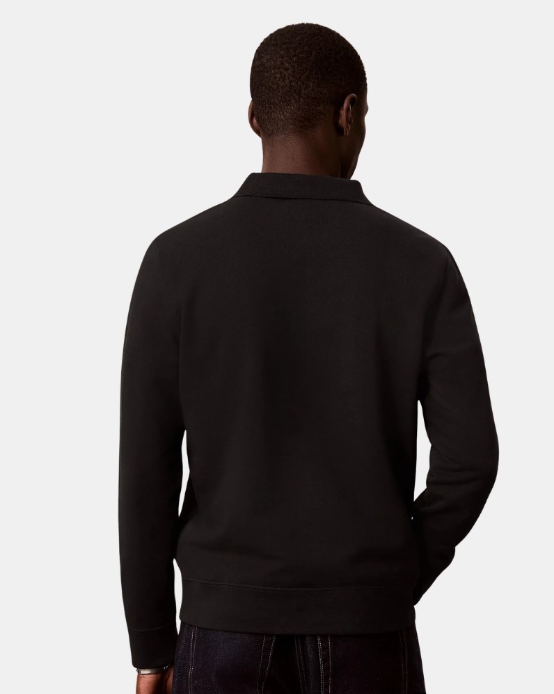 Cotton Terry Polo Sweater