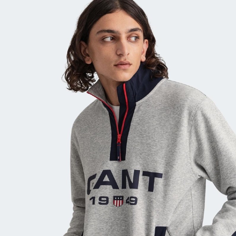 Gant Retro Logo Half-Zip Sweater